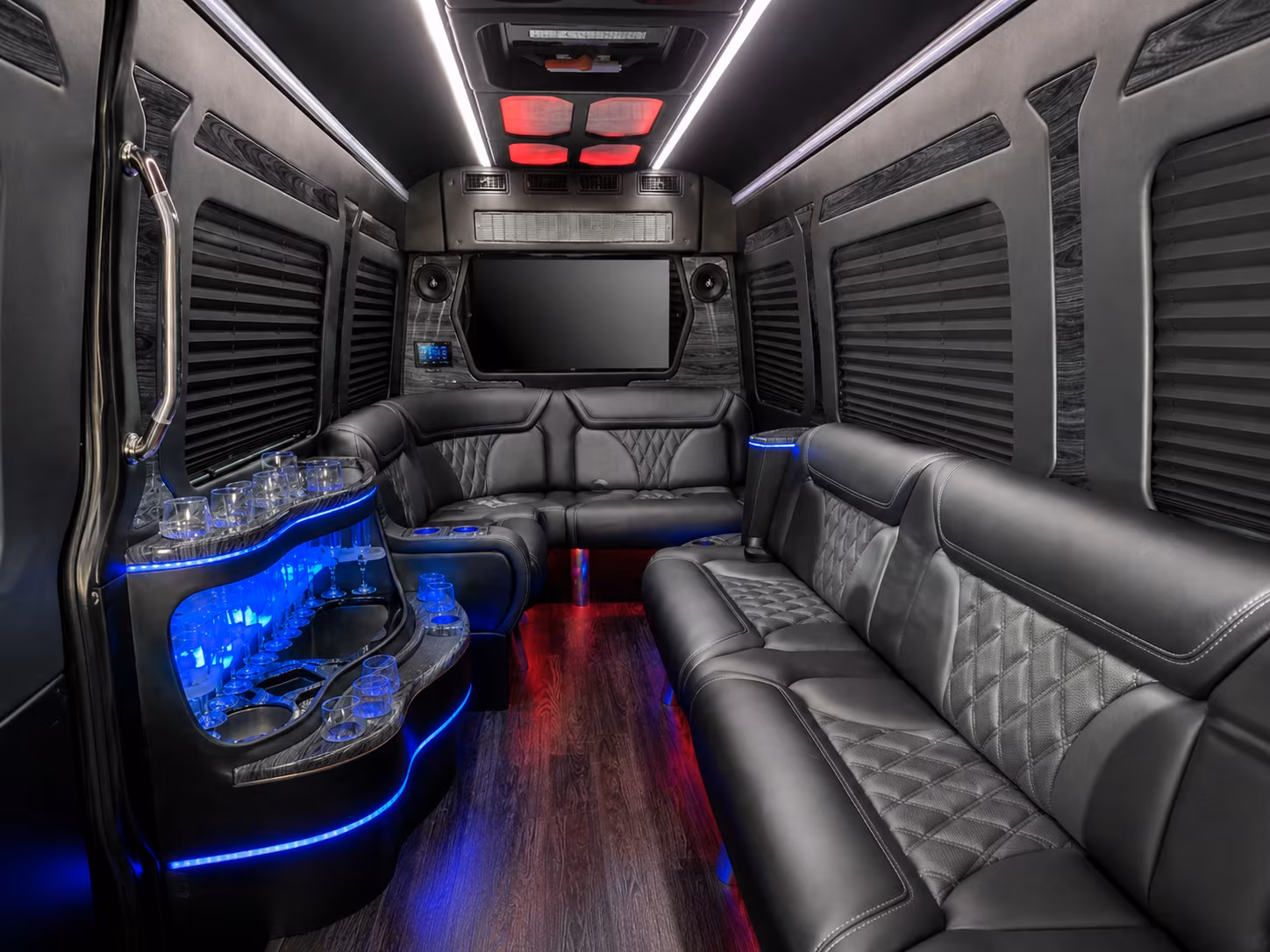 tustin 40 passenger party bus inside