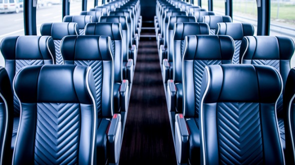 56 passenger charter bus inside tustin